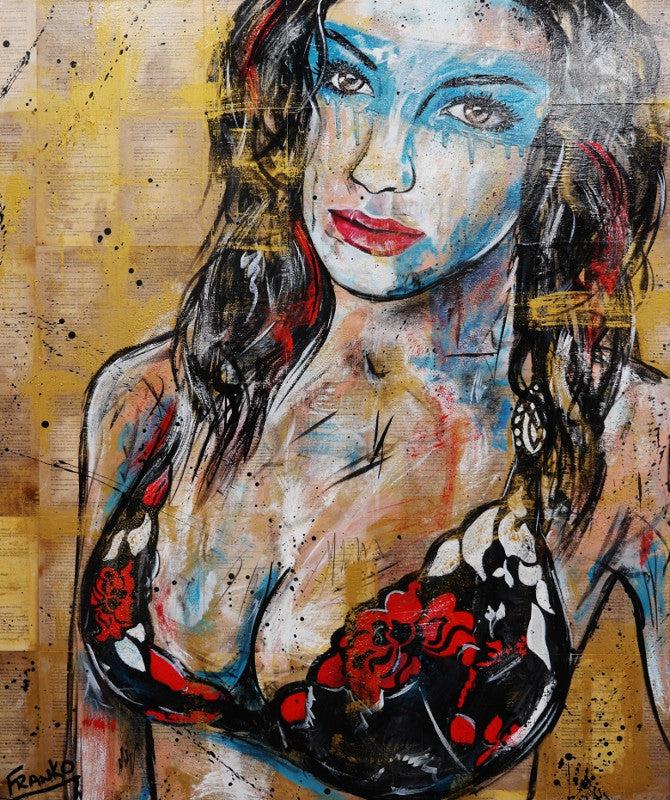 Be Inspired! Book Club Sexy Lingerie (SOLD)-book club-[Franko_Artist]-[Australian_artist]-[Gold_Coast]-[Brisbane]-[modern]-[contemporary]-[original]-[Large_artwork]-Franklin Art Studio
