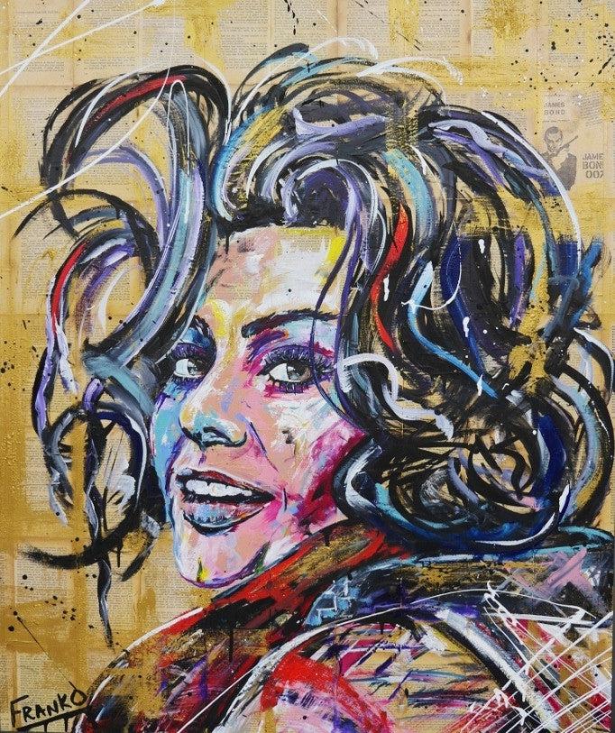 Be Inspired! Book Club Sophia Loren (SOLD)-book club-[Franko_Artist]-[Australian_artist]-[Gold_Coast]-[Brisbane]-[modern]-[contemporary]-[original]-[Large_artwork]-Franklin Art Studio