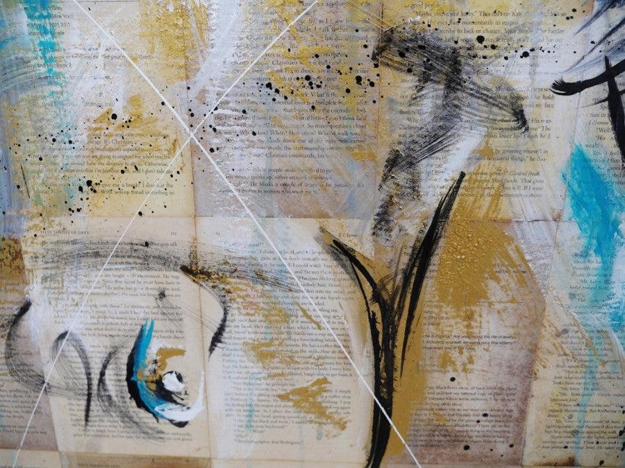 Be Inspired! Cobalt Blonde Book Club Series nude 50 shades of grey (SOLD)-book club-[Franko]-[Artist]-[Australia]-[Painting]-Franklin Art Studio