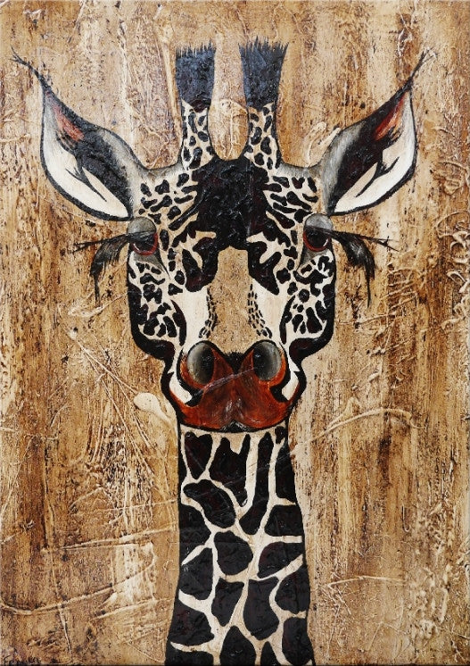 Be Inspired! Giraffe Black (SOLD)-Animals-[Franko_Artist]-[Australian_artist]-[Gold_Coast]-[Brisbane]-[modern]-[contemporary]-[original]-[Large_artwork]-Franklin Art Studio