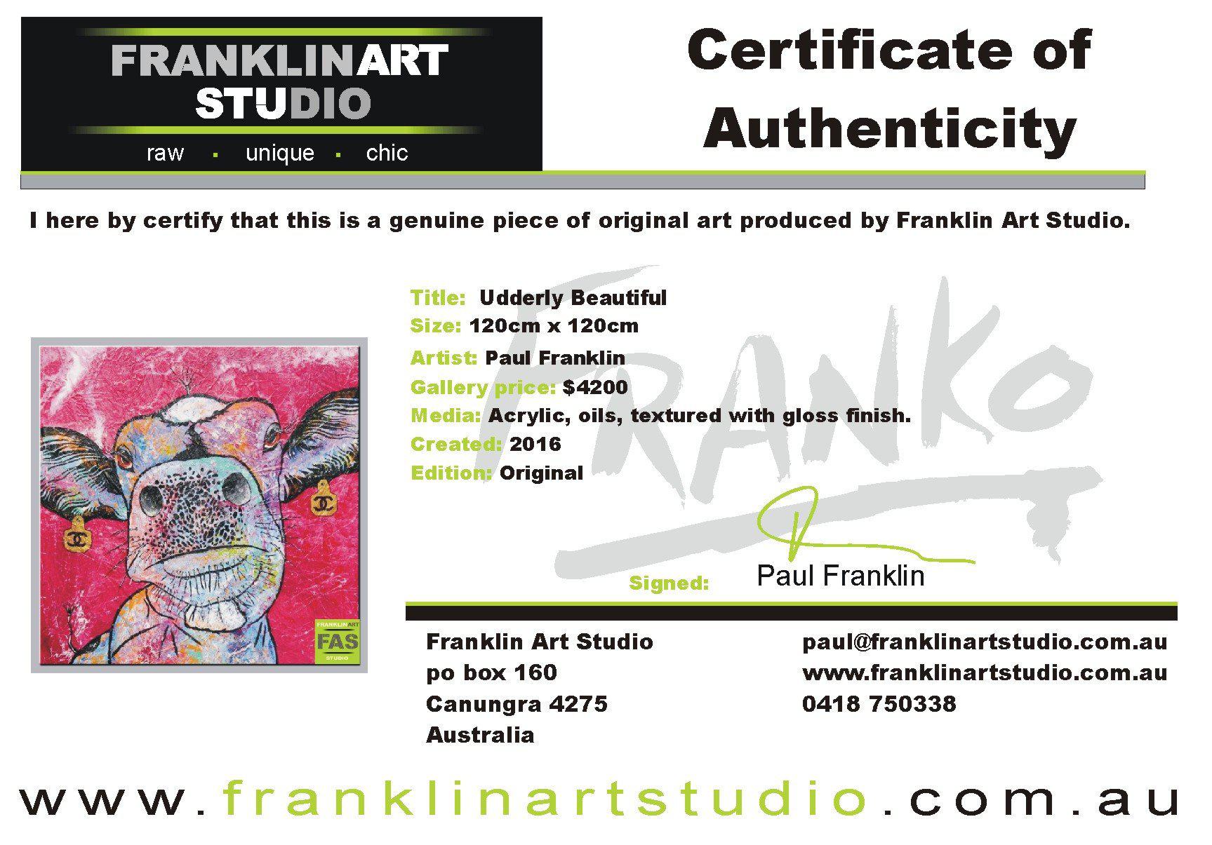 Be Inspired! Pink Cow Udderly (SOLD)-people-[Franko_Artist]-[The_Block]-[Dream_Homes]-[ideas]- [Grand_Designs]-Franklin Art Studio