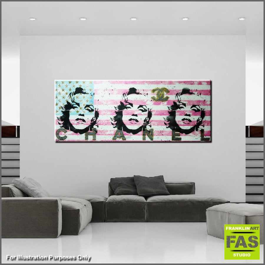 Be Inspired! Urban Pop American Flag Marilyn Monroe (SOLD)-urban pop-[Franko_Artist]-[The_Block]-[Dream_Homes]-[ideas]- [Grand_Designs]-Franklin Art Studio