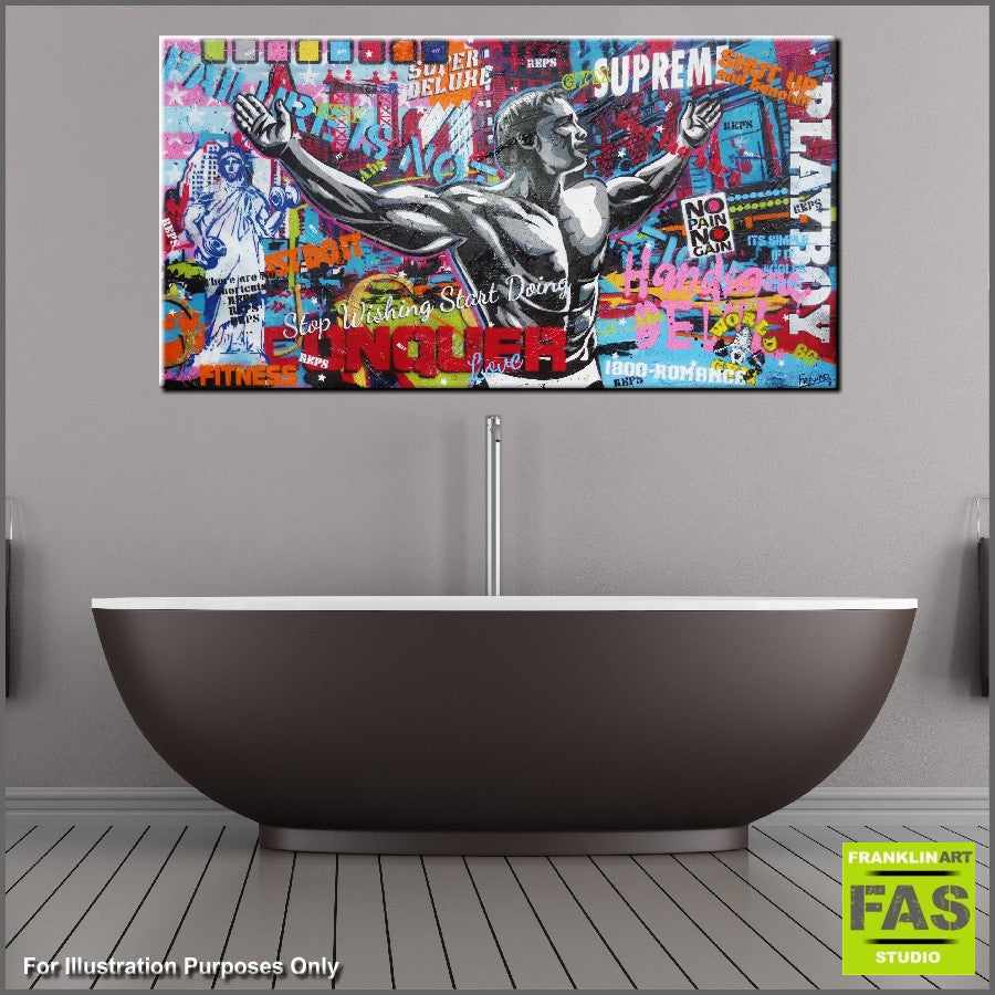 Be Inspired! Urban Pop Arnold Schwarzenegger (SOLD)-urban pop-[Franko_Artist]-[The_Block]-[Dream_Homes]-[ideas]- [Grand_Designs]-Franklin Art Studio