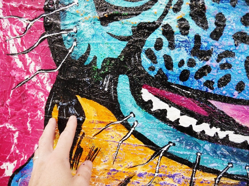 Be Inspired! Urban Pop Art Cow (SOLD)-Animals-[Franko]-[Artist]-[Australia]-[Painting]-Franklin Art Studio