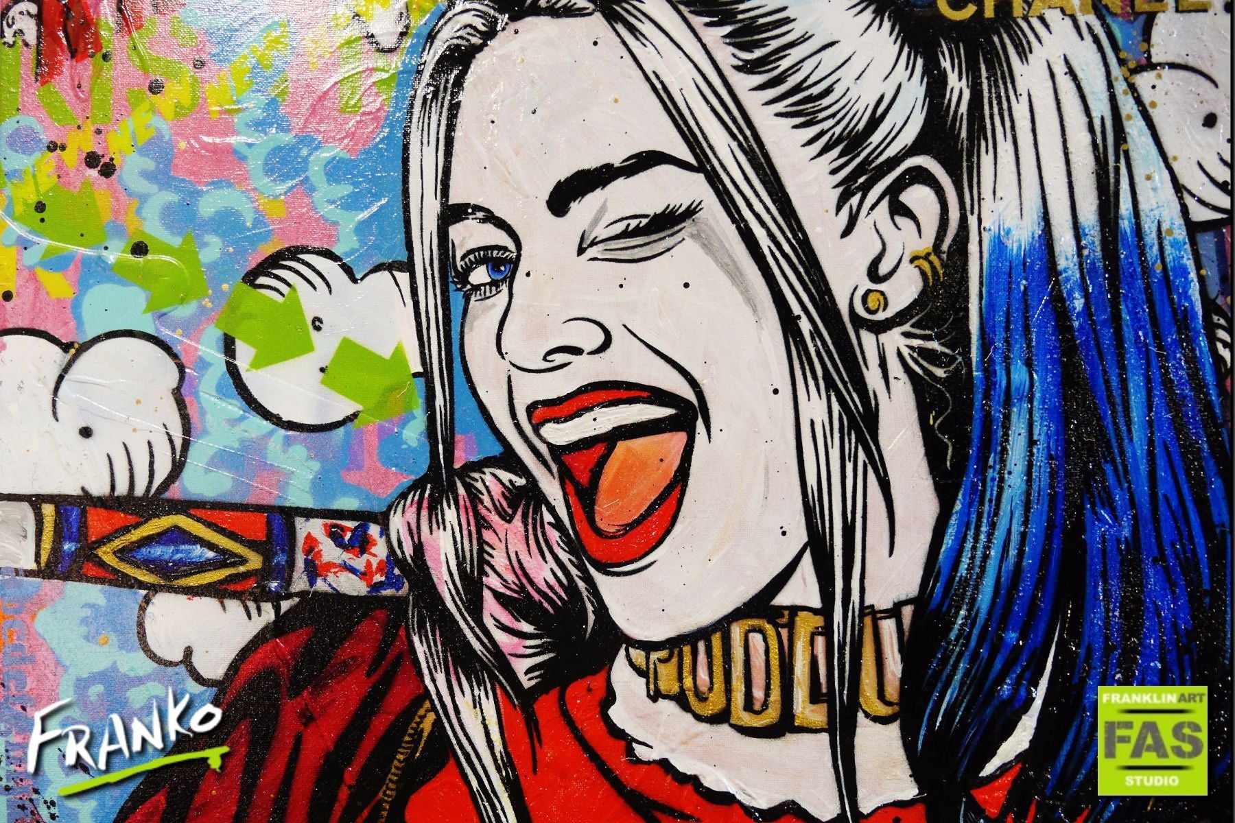 Be Inspired! Urban Pop Art Harley Quinn Suicide Squad (SOLD)-urban pop-[Franko_Artist]-[The_Block]-[Dream_Homes]-[ideas]- [Grand_Designs]-Franklin Art Studio
