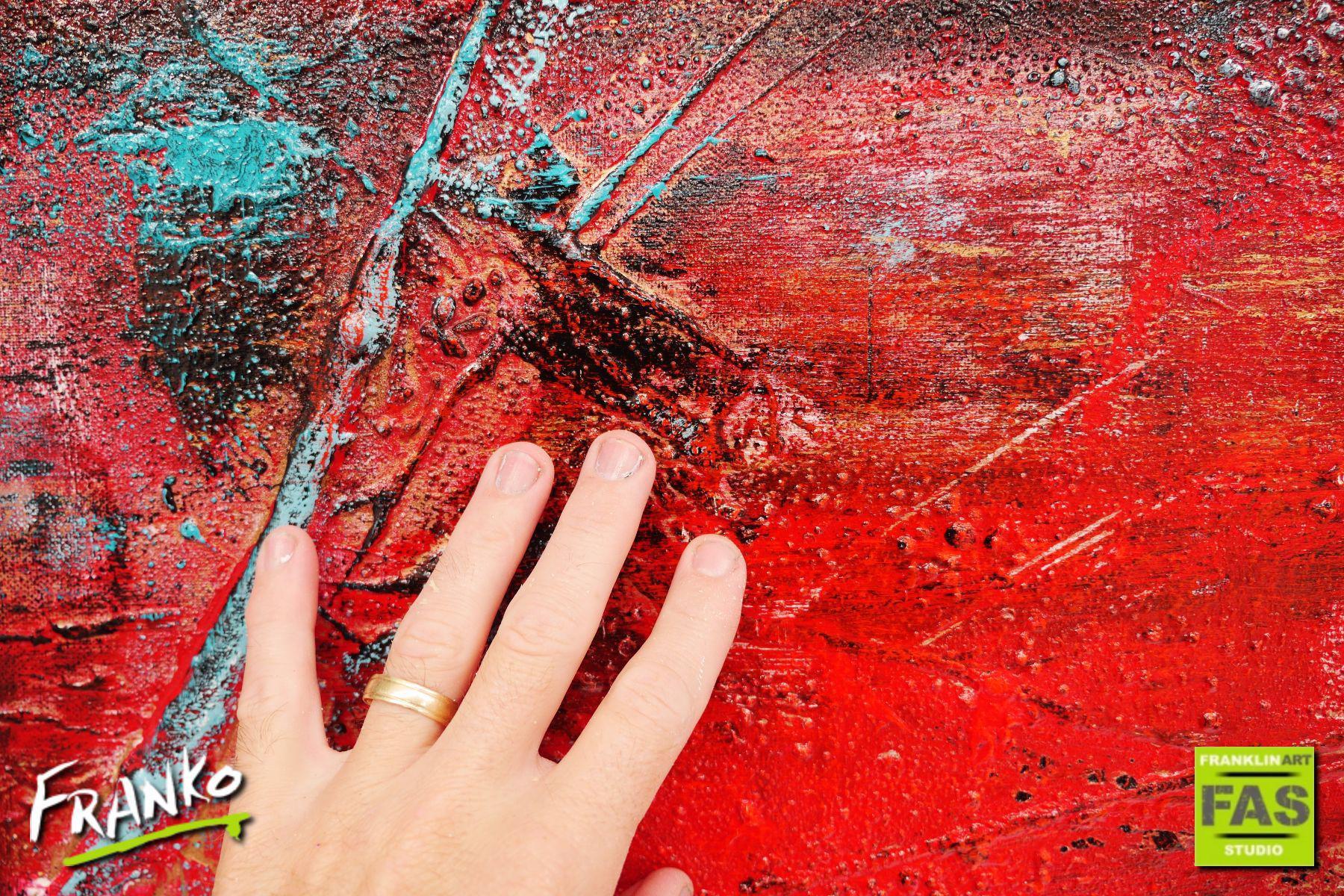 Be Inspired! Urban Pop Art Red Copper white teal (SOLD)-urban pop-[Franko_Artist]-[The_Block]-[Dream_Homes]-[ideas]- [Grand_Designs]-Franklin Art Studio