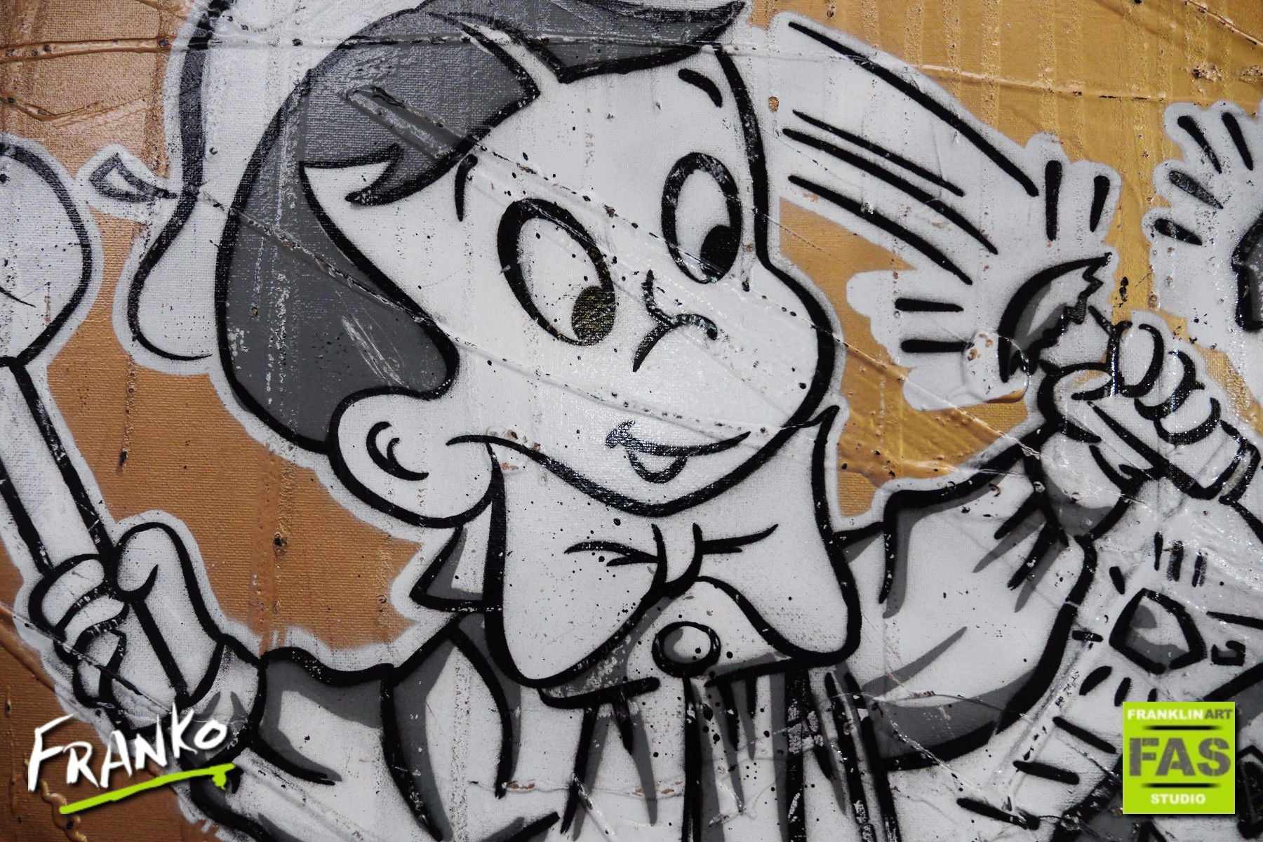 Be Inspired! Urban Pop Art Richie Rich Bitcoin (SOLD)-bitcoin themed-[Franko_Artist]-[The_Block]-[Dream_Homes]-[ideas]-[Grand_Designs]-[Art_Lover]-Franklin Art Studio