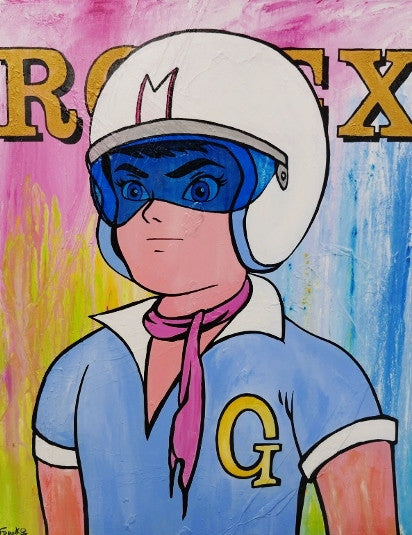 Be Inspired! Urban Pop Art Speed Racer (SOLD)-urban pop-[Franko_Artist]-[Australian_artist]-[Gold_Coast]-[Brisbane]-[modern]-[contemporary]-[original]-[Large_artwork]-Franklin Art Studio