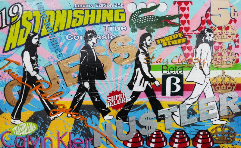 Be Inspired! Urban Pop Art The Beatles (SOLD)-urban pop-[Franko_Artist]-[Australian_artist]-[Gold_Coast]-[Brisbane]-[modern]-[contemporary]-[original]-[Large_artwork]-Franklin Art Studio