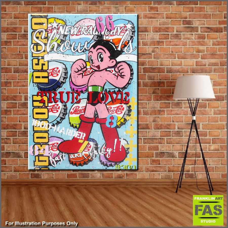 Be Inspired! Urban Pop Astro Boy (SOLD)-urban pop-[Franko_Artist]-[Australian_artist]-[Gold_Coast]-[Brisbane]-[modern]-[contemporary]-[original]-[Large_artwork]-[The_Block]-[Dream_Homes]-[ideas]-[Grand_Designs]-[Art_Lover]-Franklin Art Studio