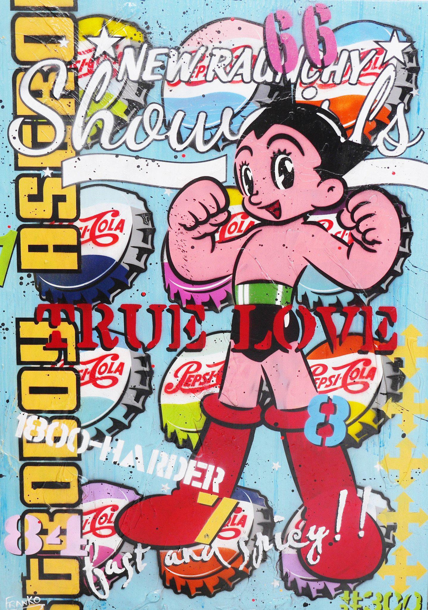 Be Inspired! Urban Pop Astro Boy (SOLD)-urban pop-[Franko_Artist]-[Australian_artist]-[Gold_Coast]-[Brisbane]-[modern]-[contemporary]-[original]-[Large_artwork]-Franklin Art Studio