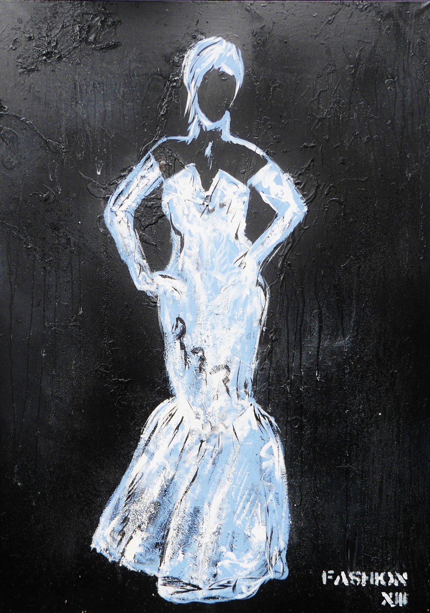 Be Inspired! Urban Pop Black Fashion Dress xiii (SOLD)-urban pop-[Franko_Artist]-[Australian_artist]-[Gold_Coast]-[Brisbane]-[modern]-[contemporary]-[original]-[Large_artwork]-Franklin Art Studio