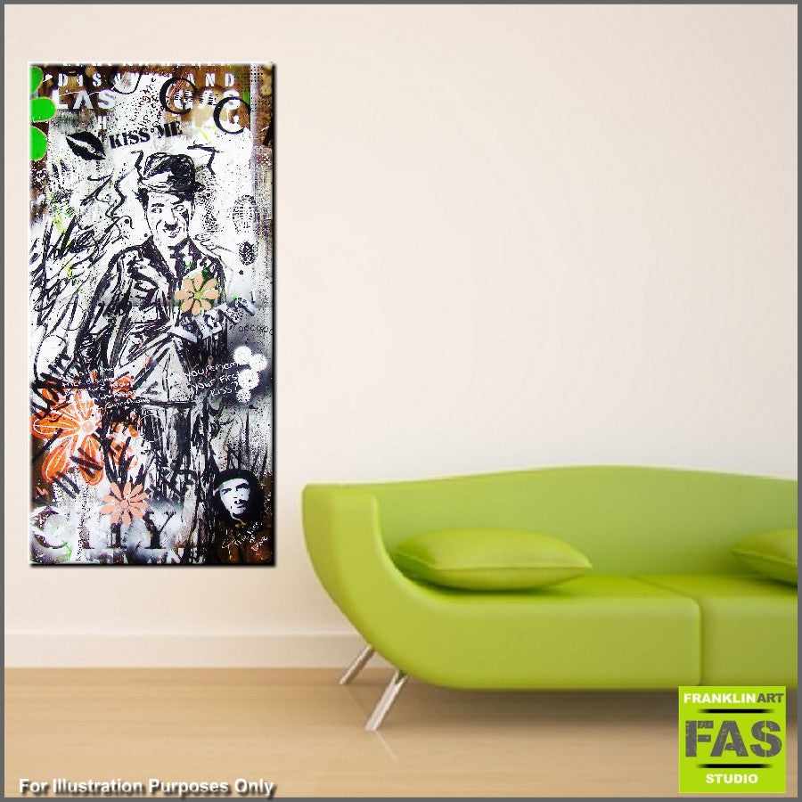 Be Inspired! Urban Pop Charlie Chaplin Brown (SOLD)-urban pop-[Franko_Artist]-[Australian_artist]-[Gold_Coast]-[Brisbane]-[modern]-[contemporary]-[original]-[Large_artwork]-[The_Block]-[Dream_Homes]-[ideas]-[Grand_Designs]-[Art_Lover]-Franklin Art Studio
