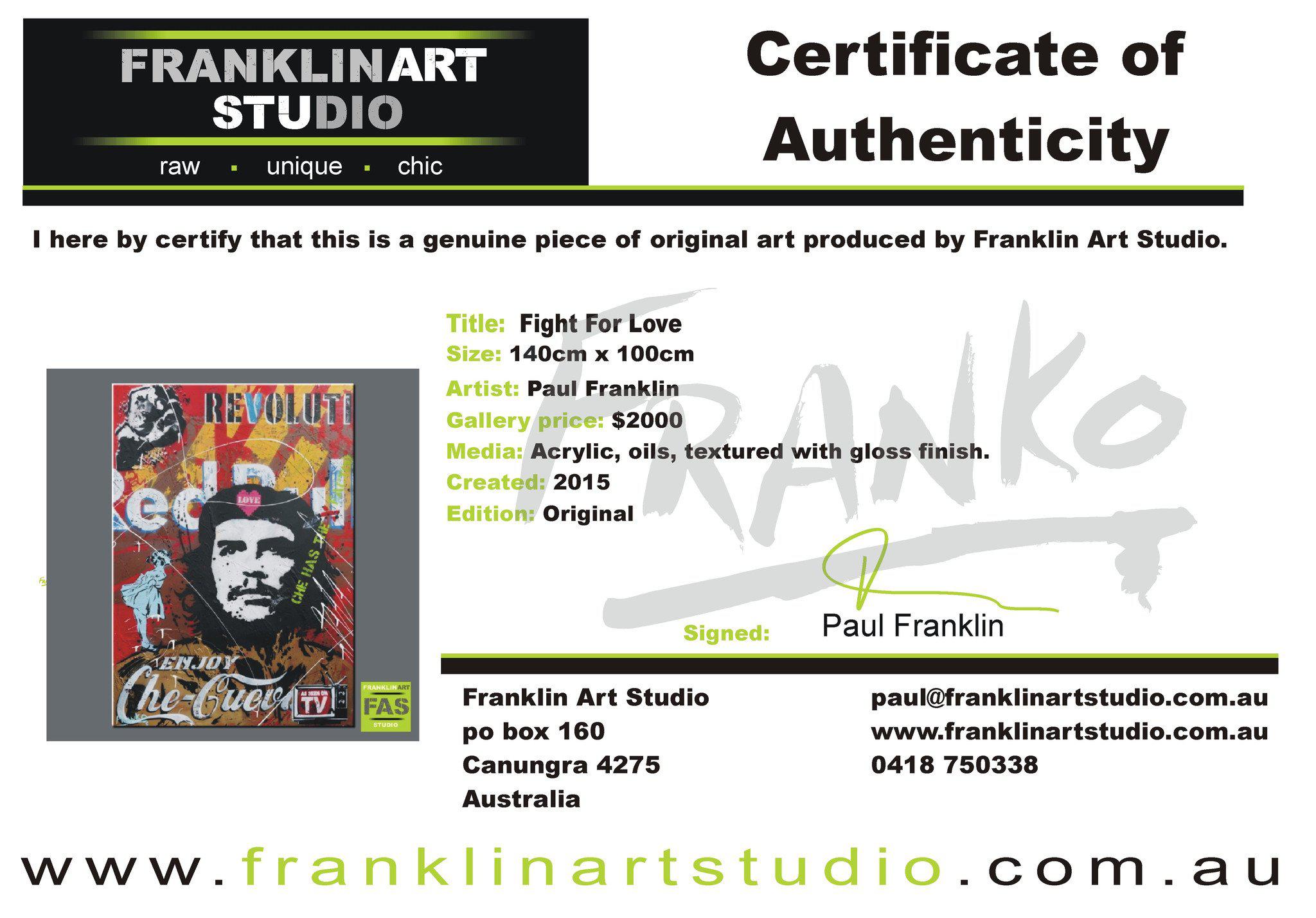 Be Inspired! Urban Pop Che Guevara (SOLD)-urban pop-[Franko_Artist]-[The_Block]-[Dream_Homes]-[ideas]-[Grand_Designs]-[Art_Lover]-Franklin Art Studio