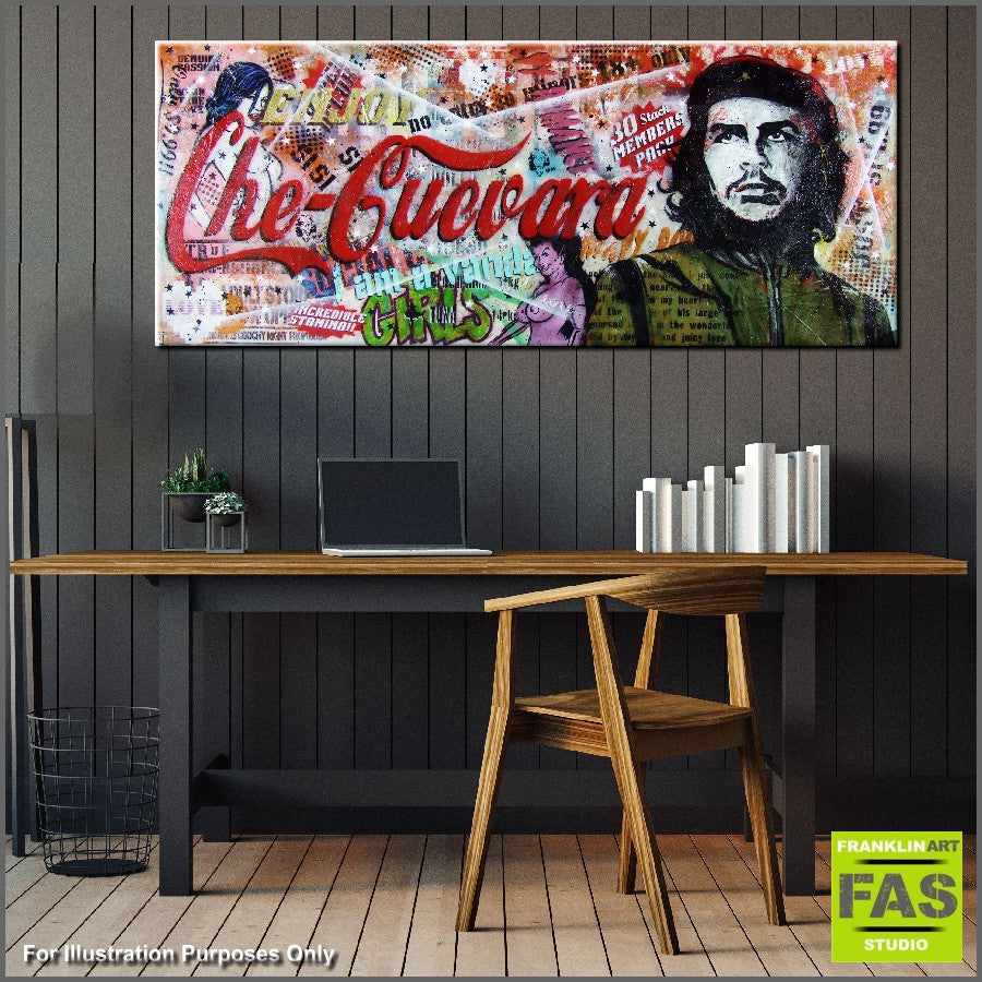 Be Inspired! Urban Pop Che Guevara (SOLD)-urban pop-[Franko_Artist]-[Australian_artist]-[Gold_Coast]-[Brisbane]-[modern]-[contemporary]-[original]-[Large_artwork]-[The_Block]-[Dream_Homes]-[ideas]-[Grand_Designs]-[Art_Lover]-Franklin Art Studio