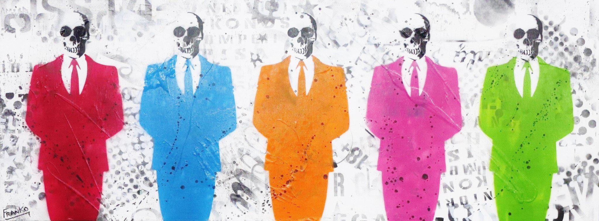 Be Inspired! Urban Pop Colourful Bills (SOLD)-urban pop-[Franko_Artist]-[Australian_artist]-[Gold_Coast]-[Brisbane]-[modern]-[contemporary]-[original]-[Large_artwork]-Franklin Art Studio