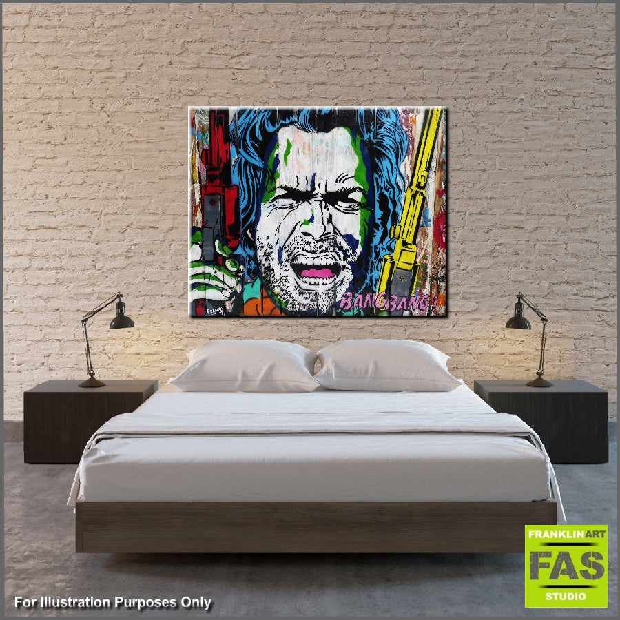 Be Inspired! Urban Pop Colourful Clint Eastwood (SOLD)-urban pop-[Franko_Artist]-[The_Block]-[Dream_Homes]-[ideas]- [Grand_Designs]-Franklin Art Studio