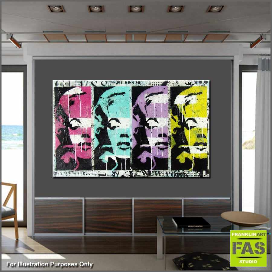Be Inspired! Urban Pop Colourful Marilyn Monroe (SOLD)-urban pop-[Franko_Artist]-[Australian_artist]-[Gold_Coast]-[Brisbane]-[modern]-[contemporary]-[original]-[Large_artwork]-[The_Block]-[Dream_Homes]-[ideas]-[Grand_Designs]-[Art_Lover]-Franklin Art Studio