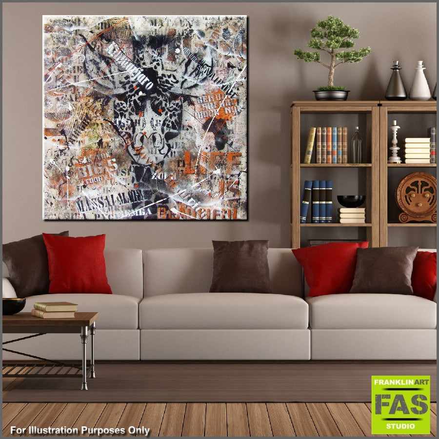 Be Inspired! Urban Pop Giraffe (SOLD)-urban pop-[Franko_Artist]-[Australian_artist]-[Gold_Coast]-[Brisbane]-[modern]-[contemporary]-[original]-[Large_artwork]-[The_Block]-[Dream_Homes]-[ideas]-[Grand_Designs]-[Art_Lover]-Franklin Art Studio