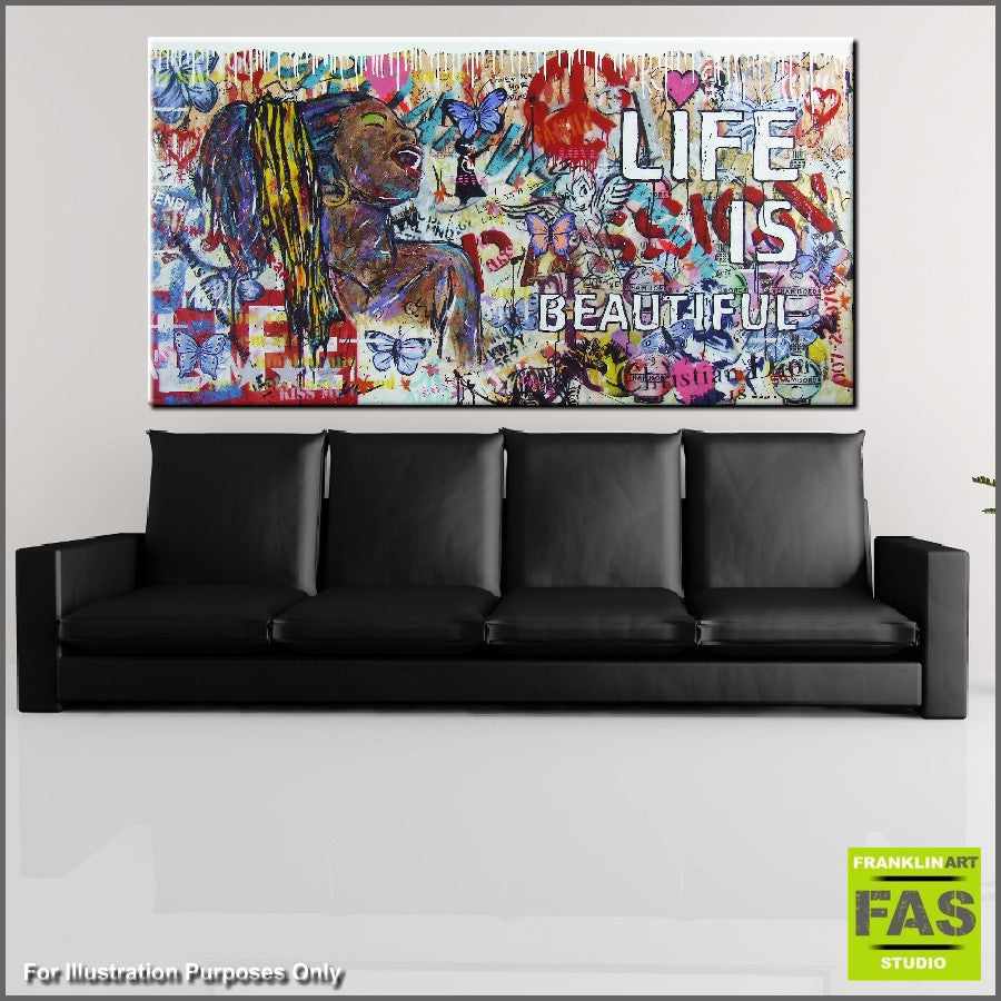 Be Inspired! Urban Pop Life is Beautiful (SOLD)-urban pop-[Franko_Artist]-[The_Block]-[Dream_Homes]-[ideas]- [Grand_Designs]-Franklin Art Studio