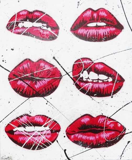 Be Inspired! Urban Pop Lips Mouth (SOLD)-urban pop-[Franko_Artist]-[Australian_artist]-[Gold_Coast]-[Brisbane]-[modern]-[contemporary]-[original]-[Large_artwork]-Franklin Art Studio