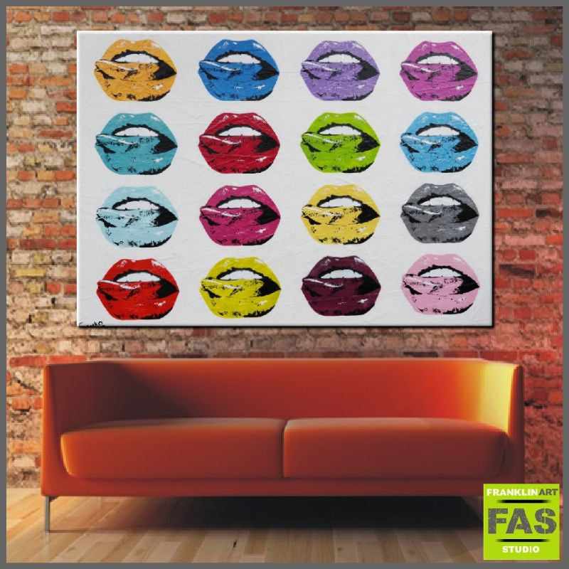 Be Inspired! Urban Pop Lips Tongue (SOLD)-urban pop-[Franko_Artist]-[Australian_artist]-[Gold_Coast]-[Brisbane]-[modern]-[contemporary]-[original]-[Large_artwork]-[The_Block]-[Dream_Homes]-[ideas]-[Grand_Designs]-[Art_Lover]-Franklin Art Studio