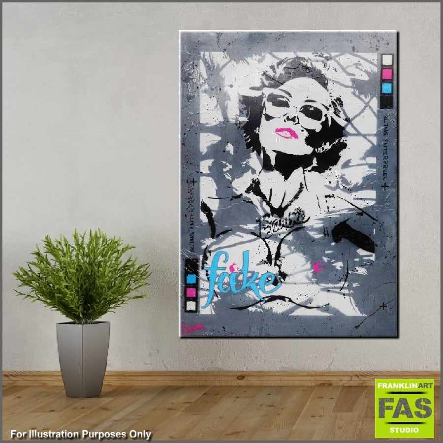 Be Inspired! Urban Pop Madonna Grey (SOLD)-urban pop-[Franko_Artist]-[Australian_artist]-[Gold_Coast]-[Brisbane]-[modern]-[contemporary]-[original]-[Large_artwork]-[The_Block]-[Dream_Homes]-[ideas]-[Grand_Designs]-[Art_Lover]-Franklin Art Studio