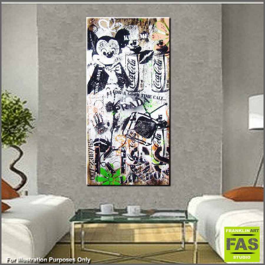 Be Inspired! Urban Pop Mickey Mouse Brown (SOLD)-urban pop-[Franko_Artist]-[Australian_artist]-[Gold_Coast]-[Brisbane]-[modern]-[contemporary]-[original]-[Large_artwork]-[The_Block]-[Dream_Homes]-[ideas]-[Grand_Designs]-[Art_Lover]-Franklin Art Studio