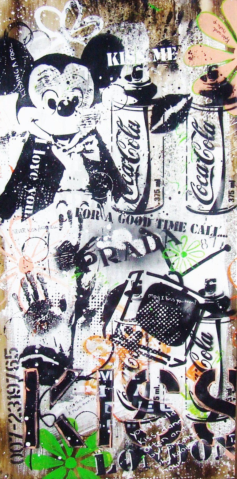 Be Inspired! Urban Pop Mickey Mouse Brown (SOLD)-urban pop-[Franko_Artist]-[Australian_artist]-[Gold_Coast]-[Brisbane]-[modern]-[contemporary]-[original]-[Large_artwork]-Franklin Art Studio