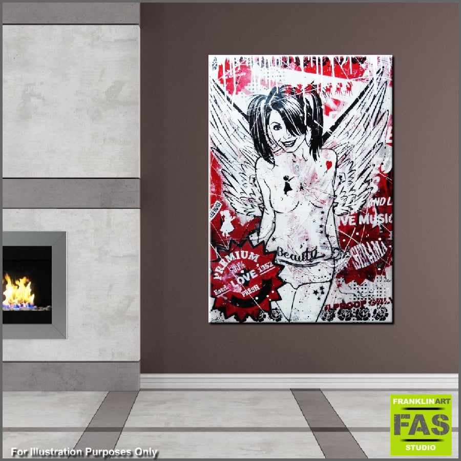 Be Inspired! Urban Pop Nude Cute Red Angel (SOLD)-urban pop-[Franko_Artist]-[The_Block]-[Dream_Homes]-[ideas]- [Grand_Designs]-Franklin Art Studio