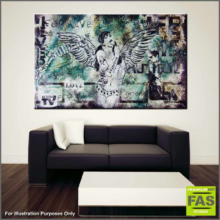 Be Inspired! Urban Pop Nude Green Lollipop Angel (SOLD)-urban pop-[Franko_Artist]-[The_Block]-[Dream_Homes]-[ideas]- [Grand_Designs]-Franklin Art Studio