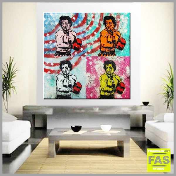 Be Inspired! Urban Pop Rocky Balboa (SOLD)-urban pop-[Franko_Artist]-[Australian_artist]-[Gold_Coast]-[Brisbane]-[modern]-[contemporary]-[original]-[Large_artwork]-[The_Block]-[Dream_Homes]-[ideas]-[Grand_Designs]-[Art_Lover]-Franklin Art Studio