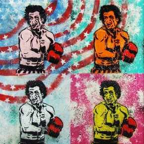 Be Inspired! Urban Pop Rocky Balboa (SOLD)-urban pop-[Franko_Artist]-[Australian_artist]-[Gold_Coast]-[Brisbane]-[modern]-[contemporary]-[original]-[Large_artwork]-Franklin Art Studio