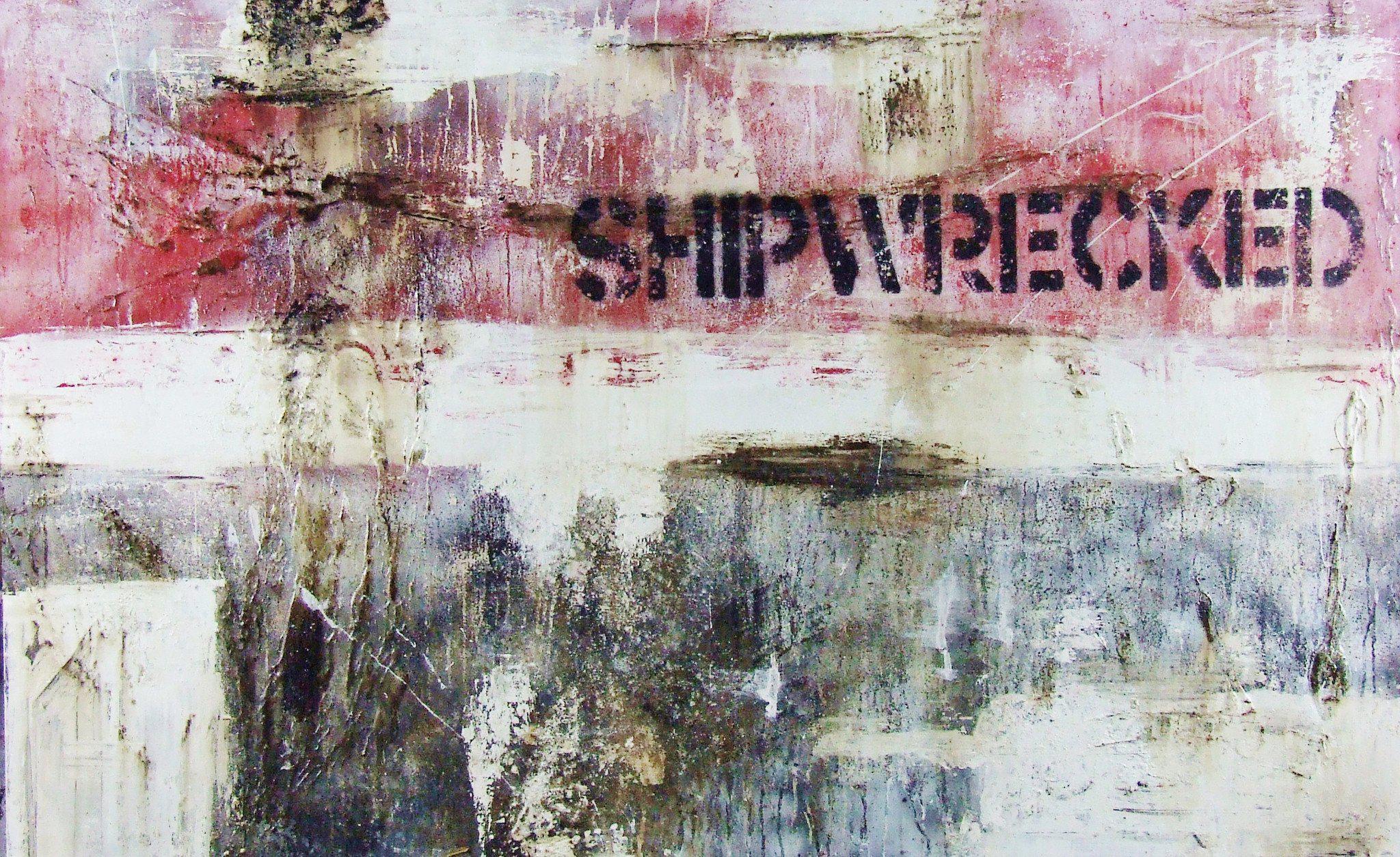 Be Inspired! Urban Pop Ship Wrecked (SOLD)-urban pop-[Franko_Artist]-[Australian_artist]-[Gold_Coast]-[Brisbane]-[modern]-[contemporary]-[original]-[Large_artwork]-Franklin Art Studio