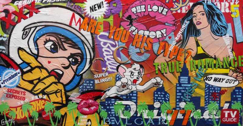 Be Inspired! Urban Pop Speed Racer (SOLD)-urban pop-[Franko_Artist]-[Australian_artist]-[Gold_Coast]-[Brisbane]-[modern]-[contemporary]-[original]-[Large_artwork]-Franklin Art Studio