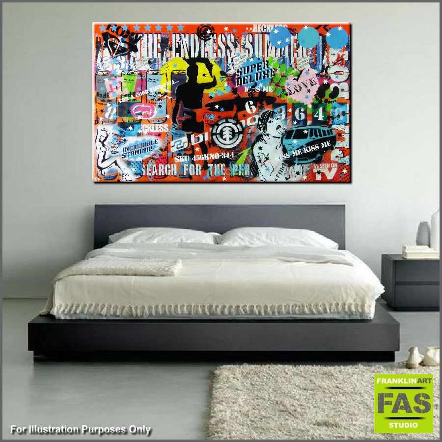 Be Inspired! Urban Pop Surfer (SOLD)-urban pop-[Franko_Artist]-[Australian_artist]-[Gold_Coast]-[Brisbane]-[modern]-[contemporary]-[original]-[Large_artwork]-[The_Block]-[Dream_Homes]-[ideas]-[Grand_Designs]-[Art_Lover]-Franklin Art Studio