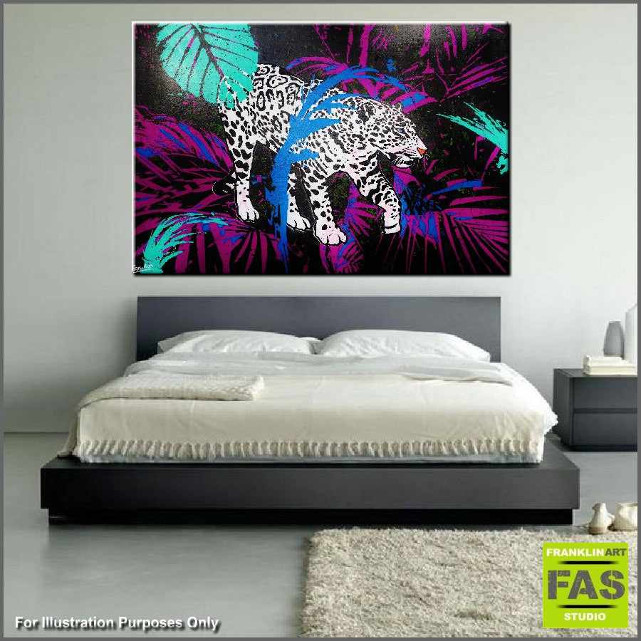 Be Inspired! Urban Pop White Leopard (SOLD)-urban pop-[Franko_Artist]-[The_Block]-[Dream_Homes]-[ideas]- [Grand_Designs]-Franklin Art Studio