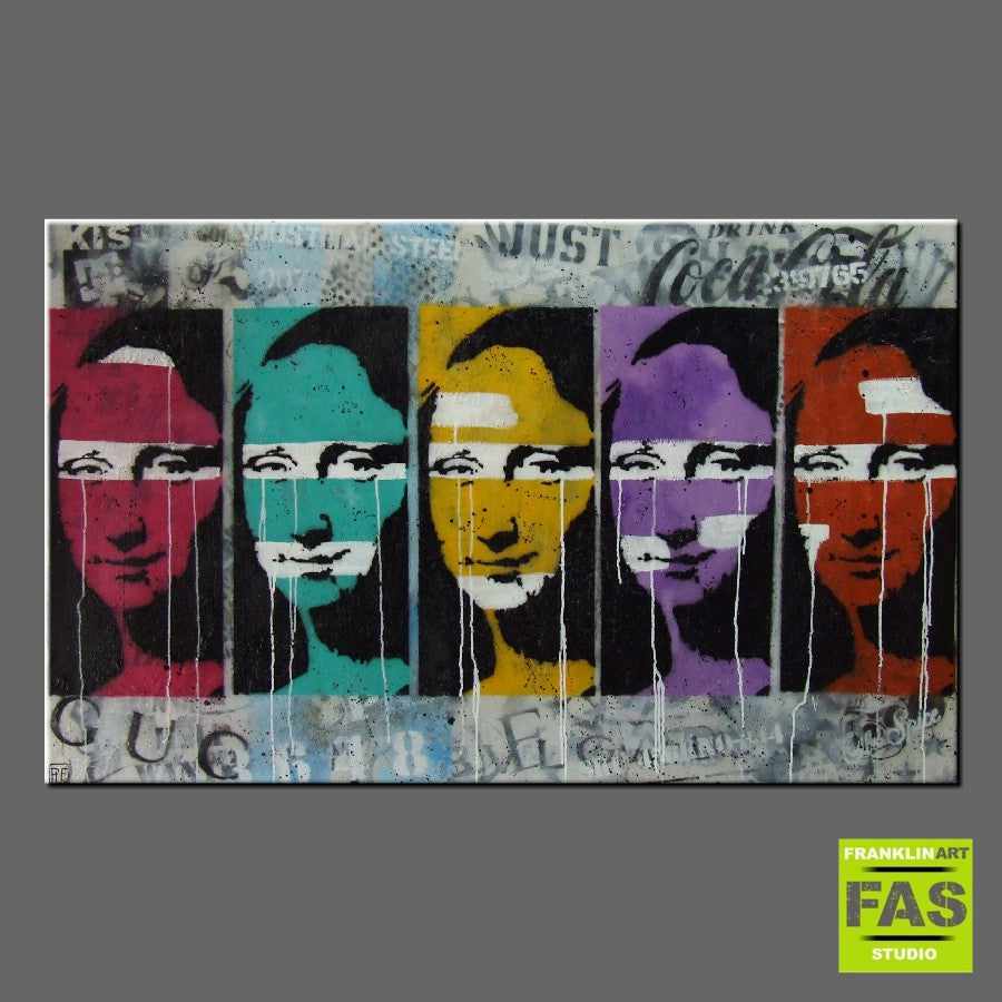 Be Inspired! Urban pop Mona (SOLD)-urban pop-[Franko_Artist]-[Australian_artist]-[Gold_Coast]-[Brisbane]-[modern]-[contemporary]-[original]-[Large_artwork]-[The_Block]-[Dream_Homes]-[ideas]-[Grand_Designs]-[Art_Lover]-Franklin Art Studio