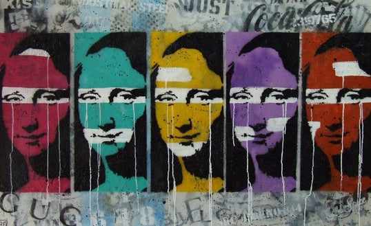Be Inspired! Urban pop Mona (SOLD)-urban pop-[Franko_Artist]-[Australian_artist]-[Gold_Coast]-[Brisbane]-[modern]-[contemporary]-[original]-[Large_artwork]-Franklin Art Studio