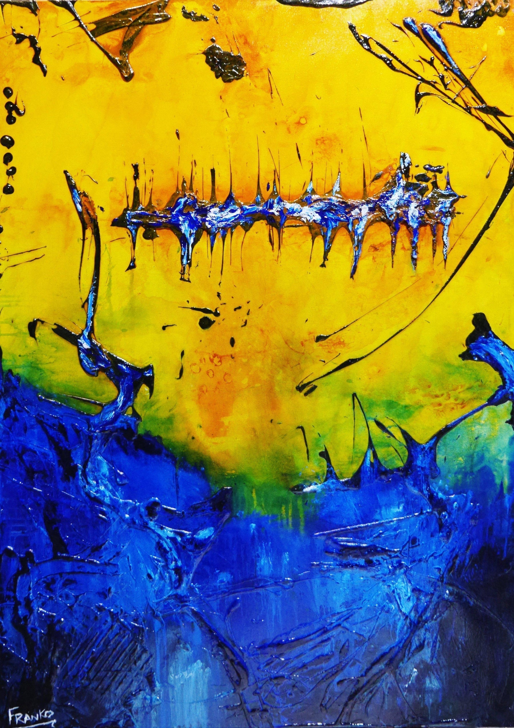 Beached Again 140cm x 100cm Sienna Blue Textured Abstract Painting (SOLD)-Abstract-[Franko_Artist]-[Australian_artist]-[Gold_Coast]-[Brisbane]-[modern]-[contemporary]-[original]-[Large_artwork]-Franklin Art Studio