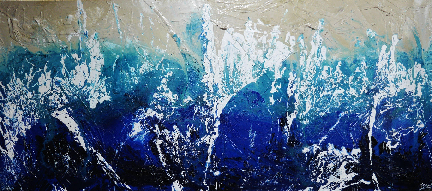 Beaches 270cm x 120cm Cream White Blue Textured Abstract Painting (SOLD)-Abstract-[Franko_Artist]-[Australian_artist]-[Gold_Coast]-[Brisbane]-[modern]-[contemporary]-[original]-[Large_artwork]-Franklin Art Studio