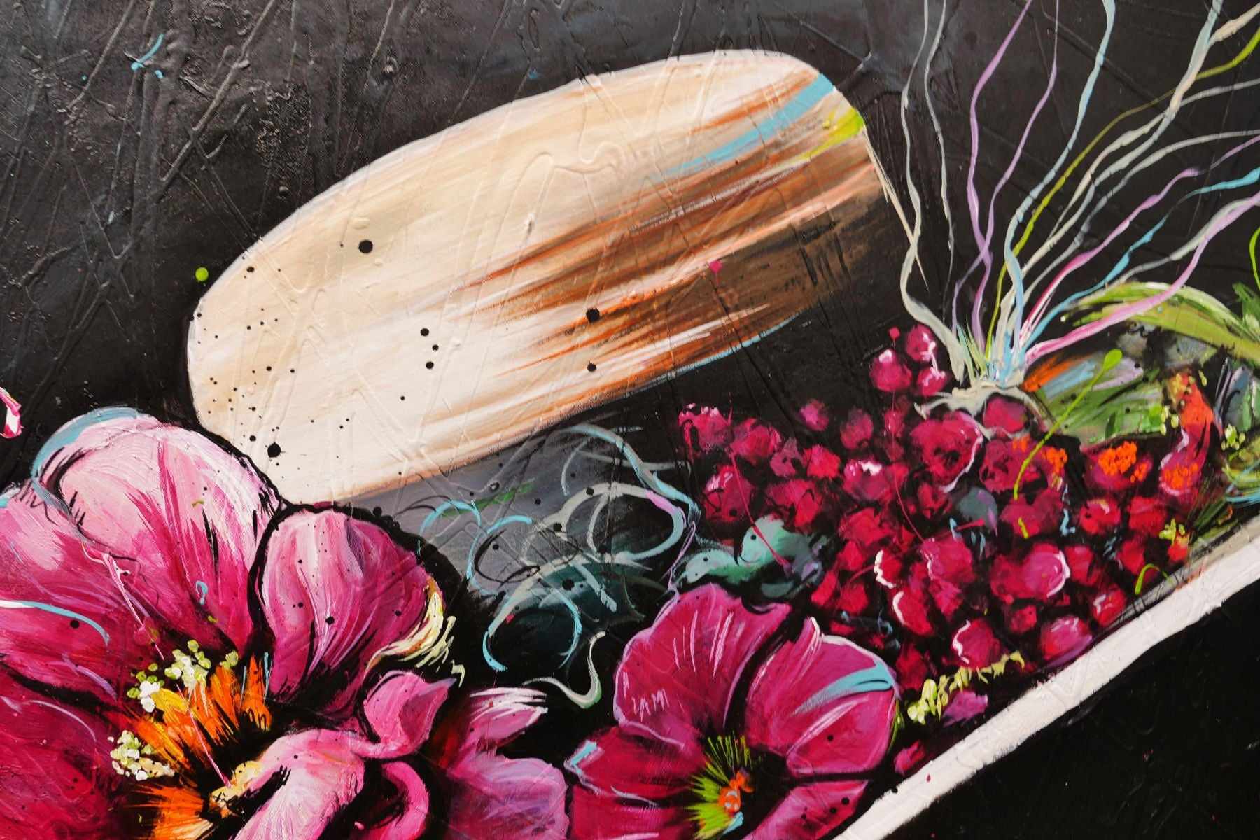 Bella 140cm x 180cm Flower Hat Abstract Elegance Textured Painting (SOLD)