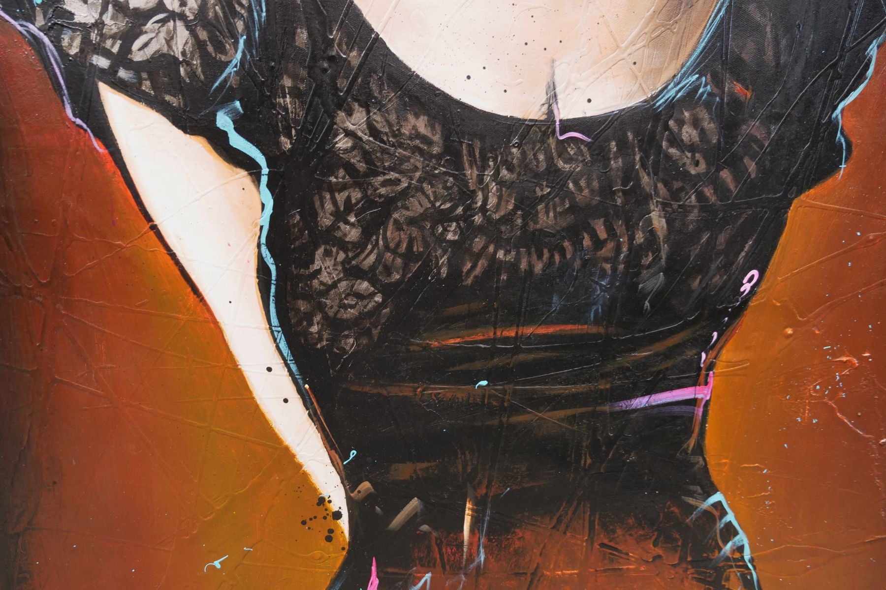 Bella 140cm x 180cm Flower Hat Abstract Elegance Textured Painting (SOLD)