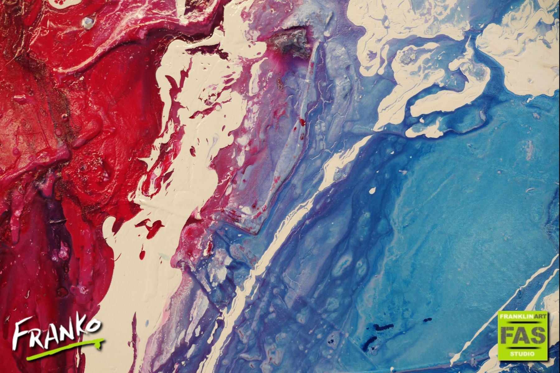 Better Than Sex 160cm x 100cm Blue Pink Abstract Painting (SOLD)