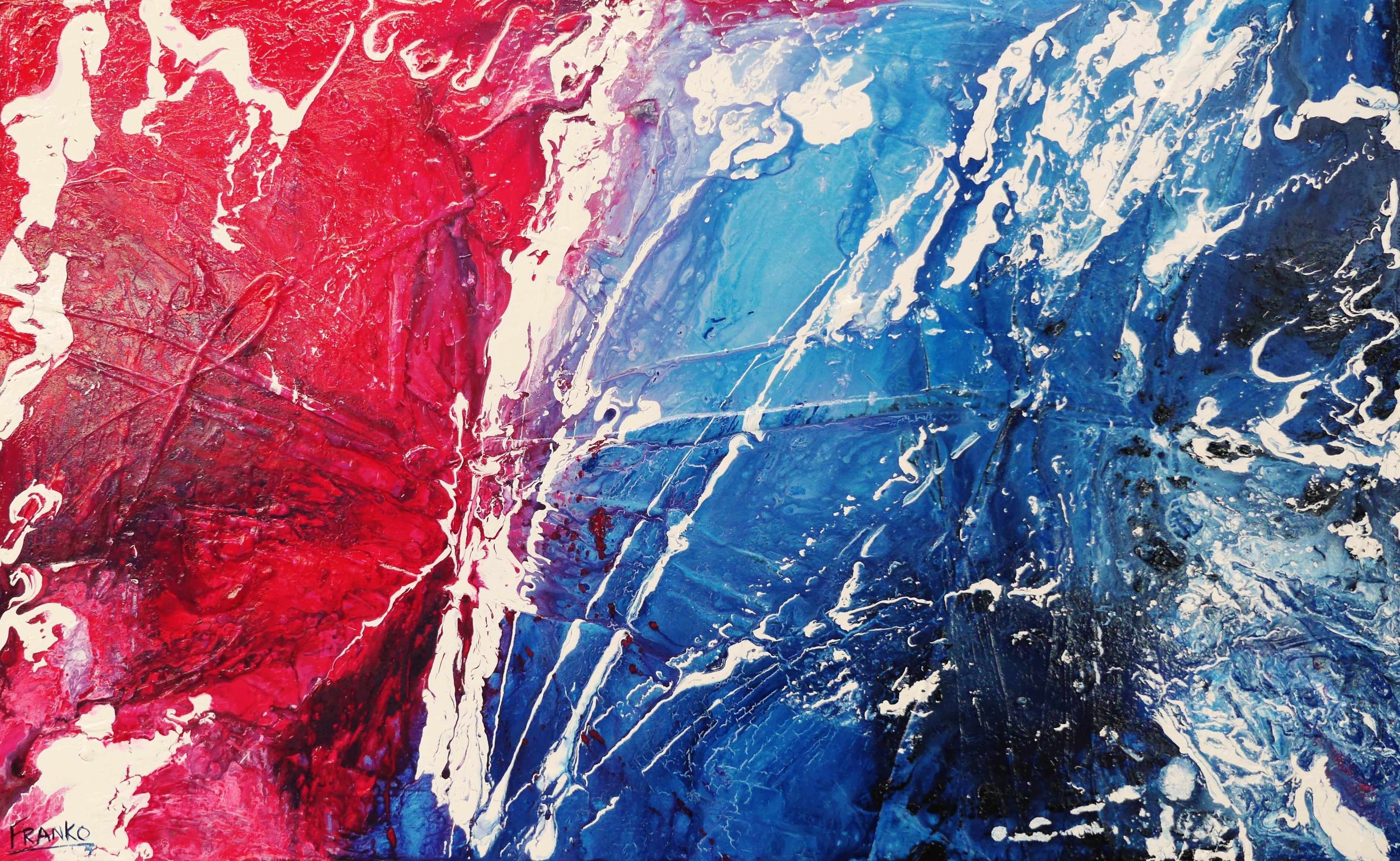 Better Than Sex 160cm x 100cm Blue Pink Abstract Painting (SOLD)-Abstract-[Franko_Artist]-[Australian_artist]-[Gold_Coast]-[Brisbane]-[modern]-[contemporary]-[original]-[Large_artwork]-Franklin Art Studio