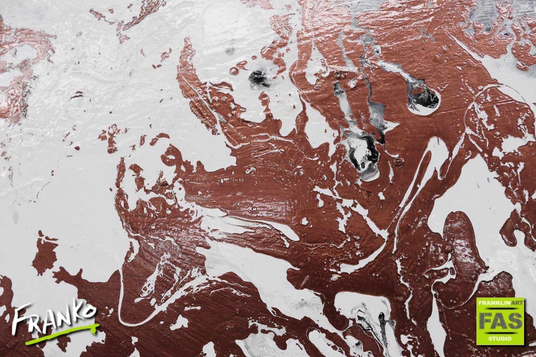Black And White Infused Copper 160cm x 100cm Copper Black Abstract Painting (SOLD)