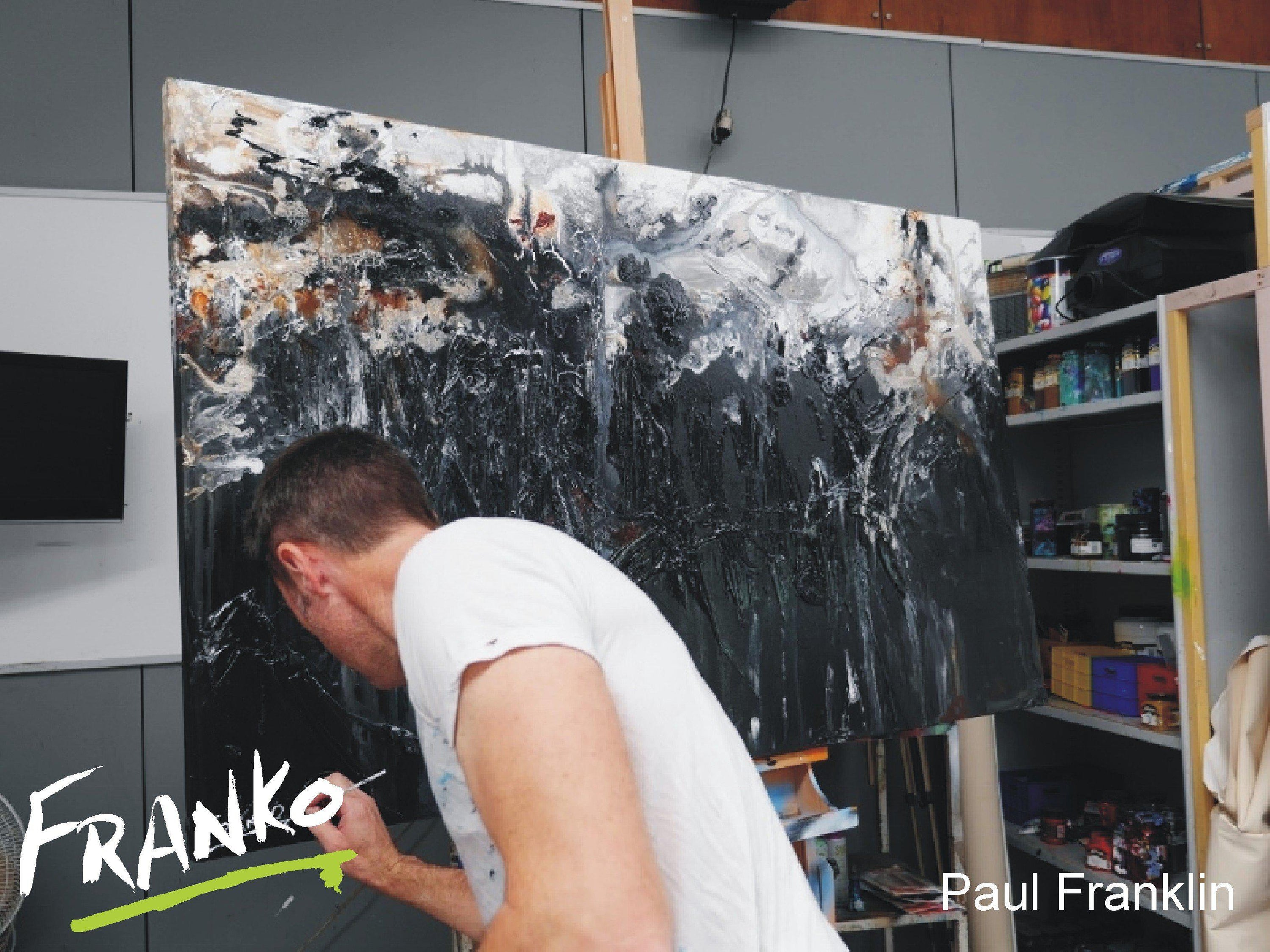 Black Beauty 160cm x 100cm Black Abstract Painting (SOLD)-abstract-[Franko_Artist]-[The_Block]-[Dream_Homes]-[ideas]- [Grand_Designs]-Franklin Art Studio