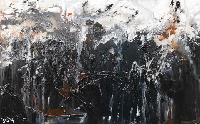 Black Beauty 160cm x 100cm Black Abstract Painting (SOLD)-abstract-[Franko_Artist]-[Australian_artist]-[Gold_Coast]-[Brisbane]-[modern]-[contemporary]-[original]-[Large_artwork]-Franklin Art Studio