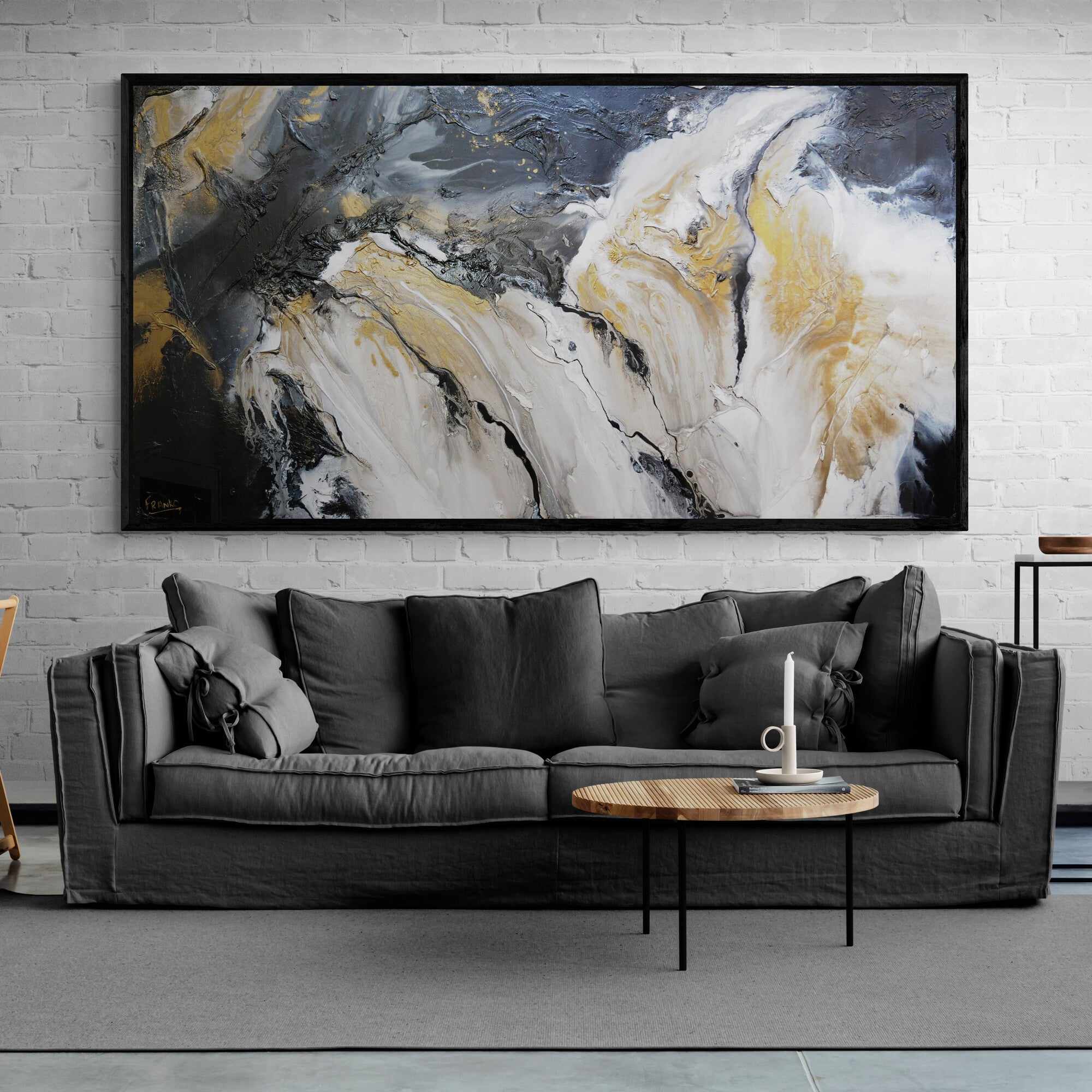Black Jack Bullion 190cm x 100cm Black Gold Textured Abstract Painting (SOLD DONNA)-Abstract-[Franko_Artist]-[Australian_artist]-[Gold_Coast]-[Brisbane]-[modern]-[contemporary]-[original]-[Large_artwork]-[The_Block]-[Dream_Homes]-[ideas]-[Grand_Designs]-[Art_Lover]-Franklin Art Studio