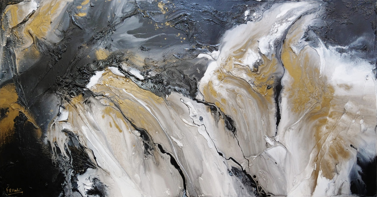 Black Jack Bullion 190cm x 100cm Black Gold Textured Abstract Painting (SOLD DONNA)-Abstract-[Franko_Artist]-[Australian_artist]-[Gold_Coast]-[Brisbane]-[modern]-[contemporary]-[original]-[Large_artwork]-Franklin Art Studio
